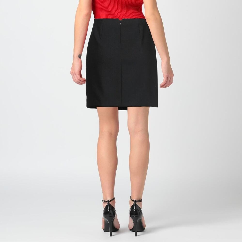 NWT ALEXANDER MCQUEEN Side Slit Mini Skirt In Black Size 42 IT, 6 US brand new - Picture 2 of 8